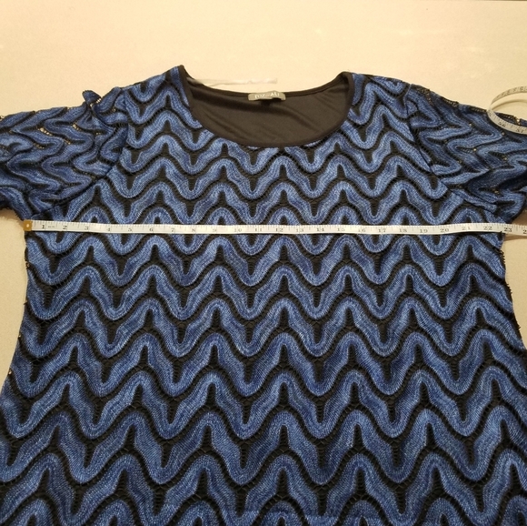 Roz & Ali Blue & Black Top Size 2X - Picture 5 of 13
